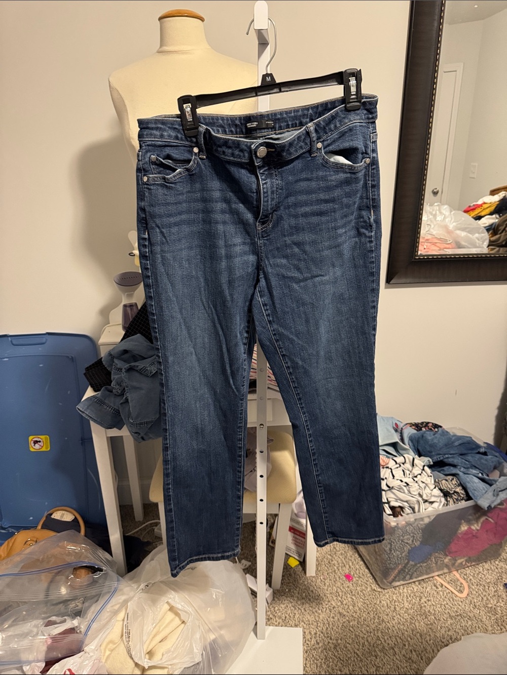 Simply Vera Vera Wang Dark Blue Cropped Straight Jeans